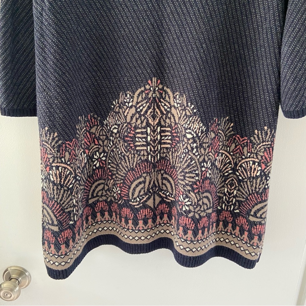 Anthropologie Moth Sz L Imperial Garden Tunic Sweater Dress Alpaca Cotton Wool - Picture 12 of 14